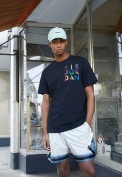 Jordan CREW - Camiseta Estampada - Black , Hombre