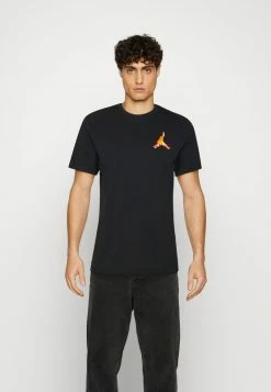 Jordan CREW - Camiseta Estampada - Black/light Curry , Hombre