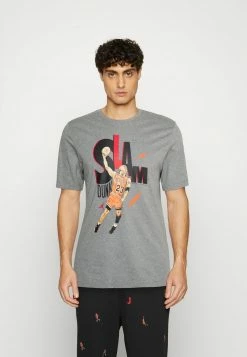 Jordan GAME CREW - Camiseta Estampada - Carbon Heather , Hombre