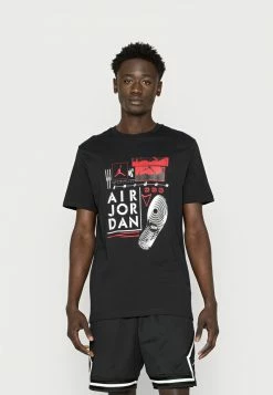 Jordan BRAND CREW - Camiseta Estampada - Black, Hombre