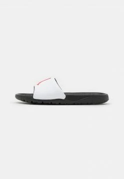 JORDAN BREAK SLIDE - Sandalias Planas - Black/university Red/white, Hombre