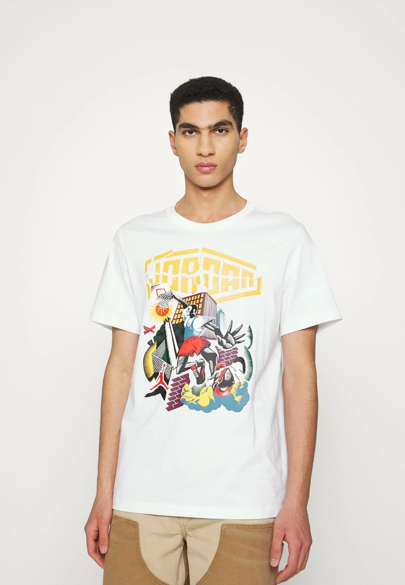 Jordan CREW - Camiseta Estampada - White/pollen/chile Red , Hombre 3 Jordan CREW - Camiseta Estampada - White/pollen/chile Red , Hombre