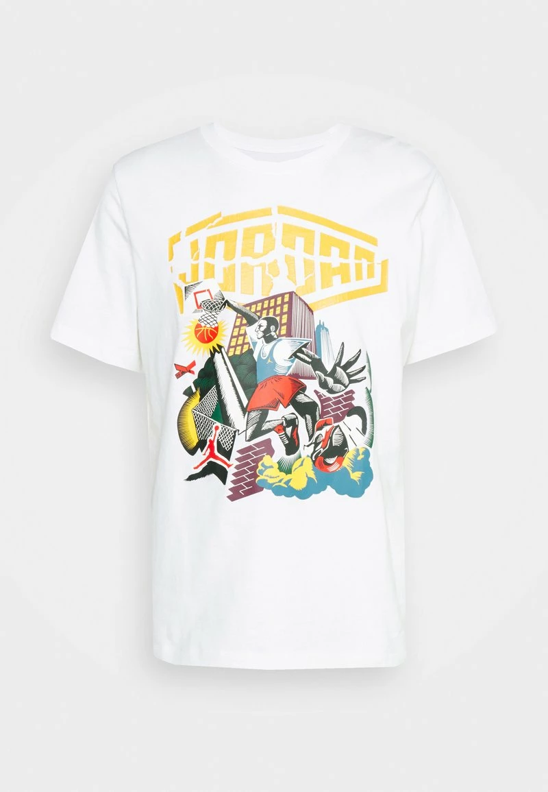 Jordan CREW - Camiseta Estampada - White/pollen/chile Red , Hombre 6 Jordan CREW - Camiseta Estampada - White/pollen/chile Red , Hombre - Imagen 4