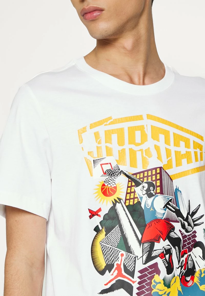 Jordan CREW - Camiseta Estampada - White/pollen/chile Red , Hombre 7 Jordan CREW - Camiseta Estampada - White/pollen/chile Red , Hombre - Imagen 5